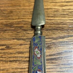 Vintage letter opener heavy metal brass??9-1/4” long surface wear stamped China